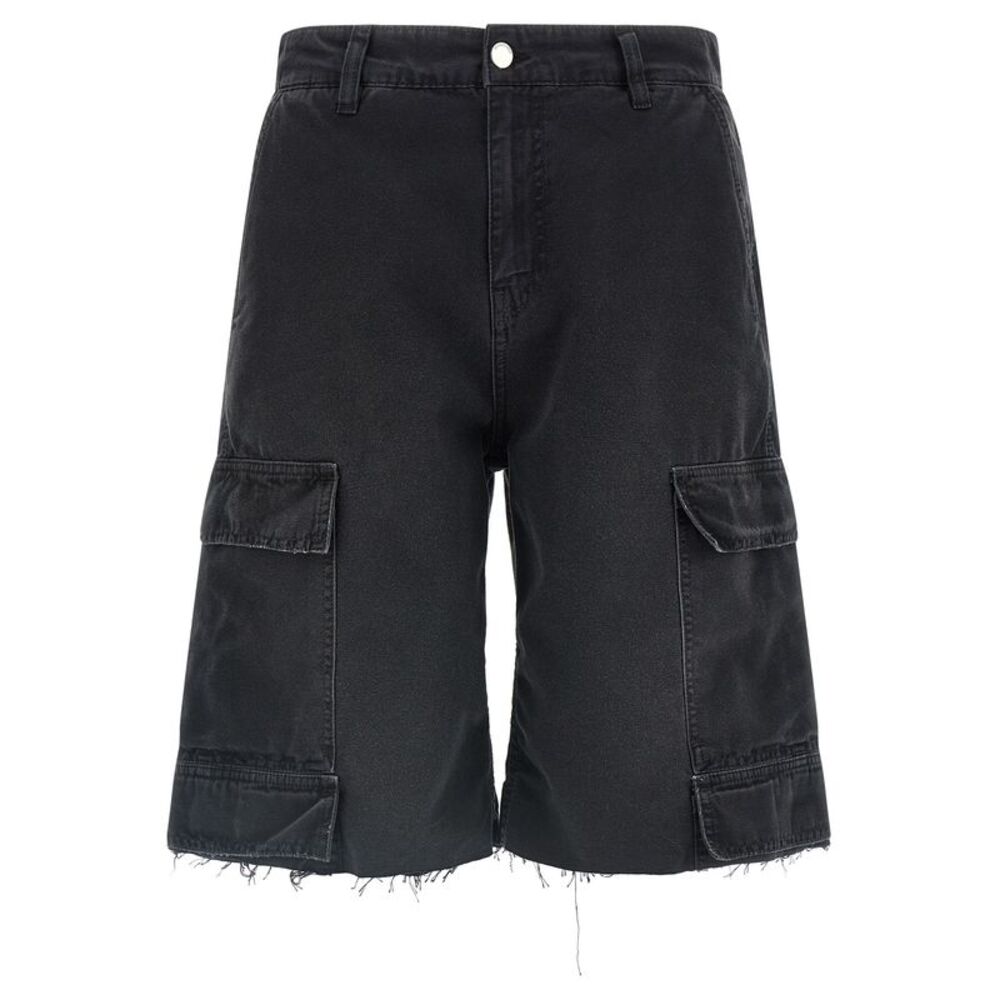 44 Label Group Black Cotton Bermuda Men's Shorts